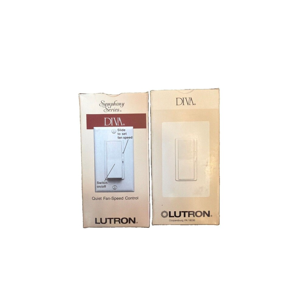 2 Lutron Diva DVFSQ-F-WH Quiet 3-Speed Fan Control Switch 1-Pole/3-Way White NEW